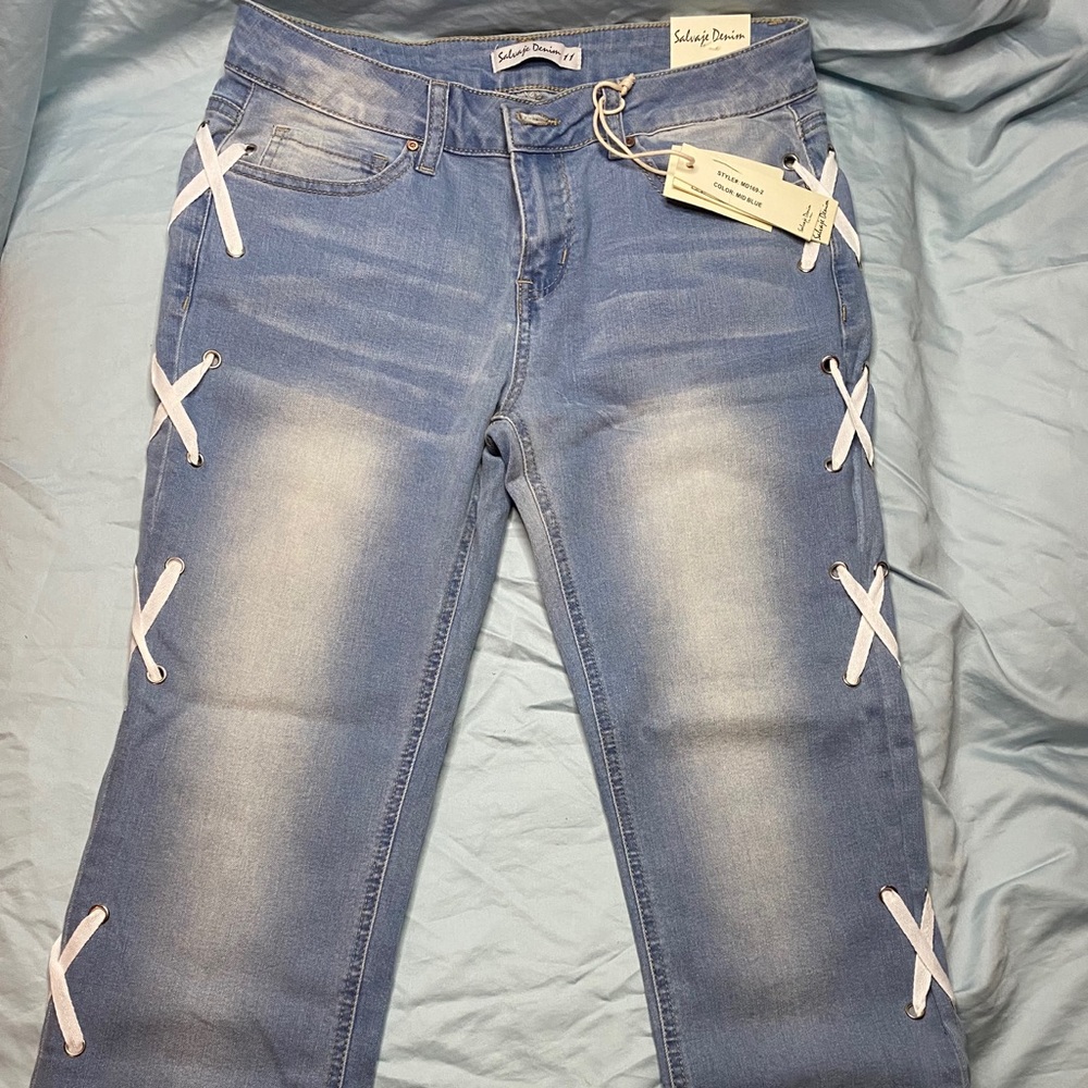 🍍🍍New! Salvage Denim side tie pants